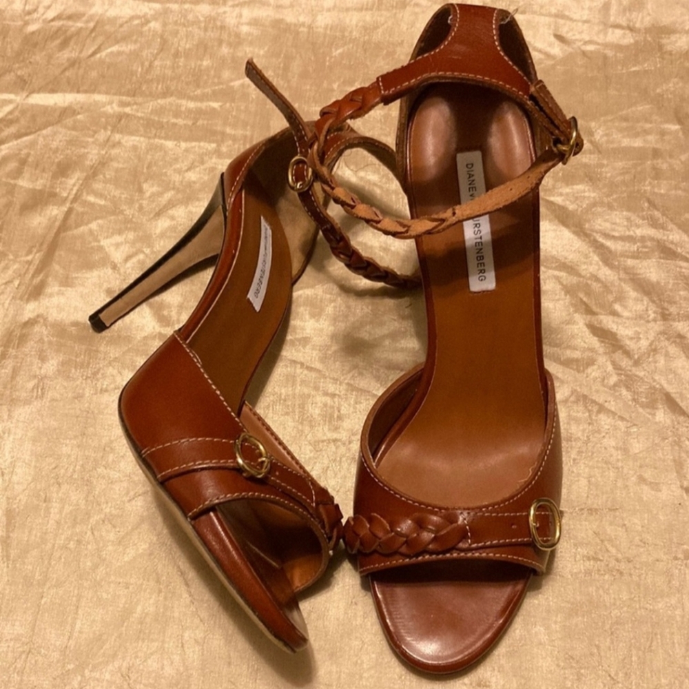 Diane von Furstenberg Brown Leather Heels